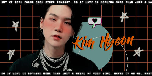 graph paper background with kim hyeon writen